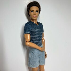2009 Ken Barbie Doll Brunette Articulated Fashionistas Ryan Rooted Hair Jointed